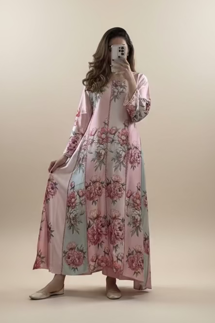 RUDAALI- Lulusar inspired soft silk floral print with delicate hand embellishment